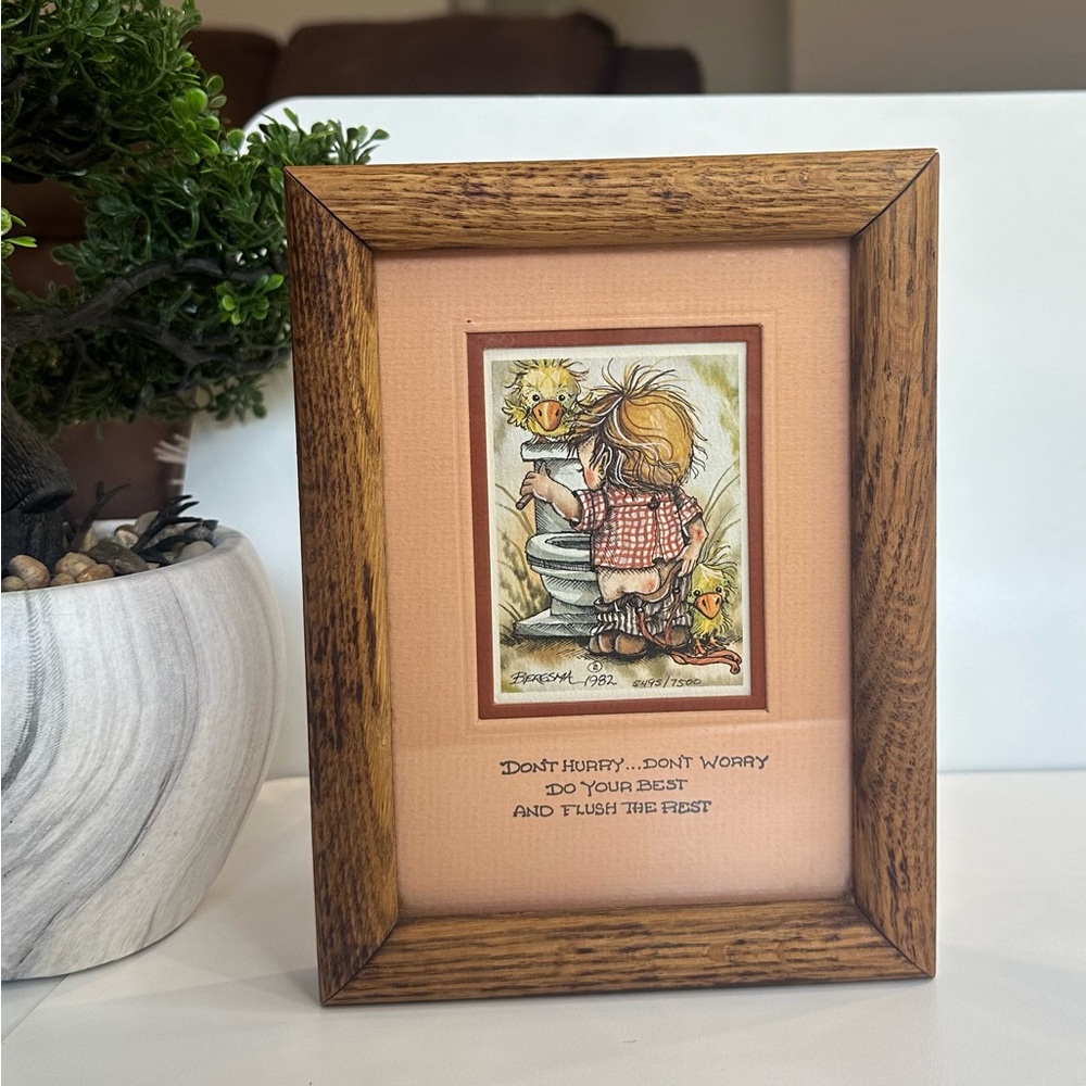 Vintage 1982 JODY BERGSMA signed Framed Matted Print 5495/7500 Collectible 8”x6”
